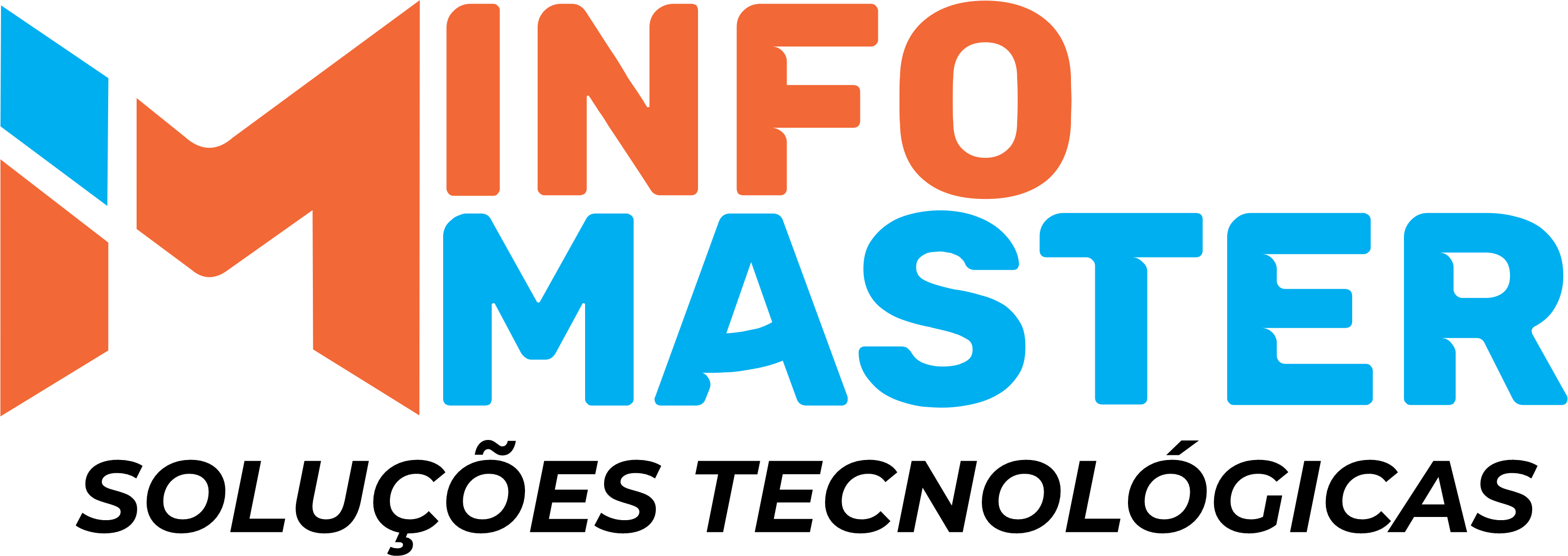 InfoMaster Soluções Tecnológicas logo with watermark design, professional branding for technology support services